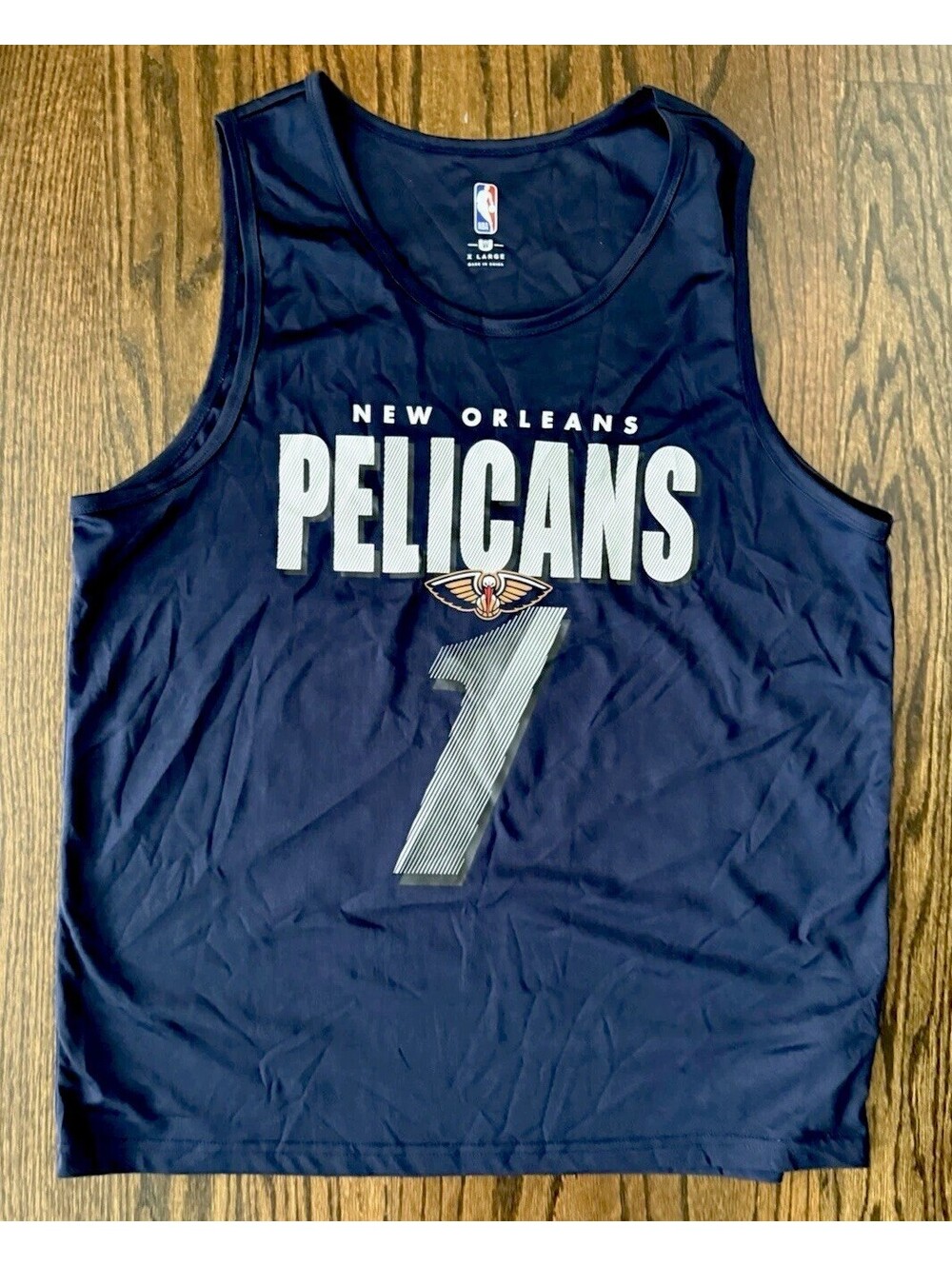 Zion Williamson Pelicans #1 Tank Top Mens XL Navy Blue NBA Basketball